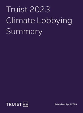 Truist 2023 Climate Lobbying Summary Cover